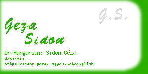 geza sidon business card